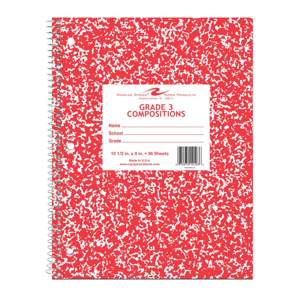 Roaring Spring 10103 10.5 X 8 In. Grade Three Notebook, Red Cover - Pack Of 48