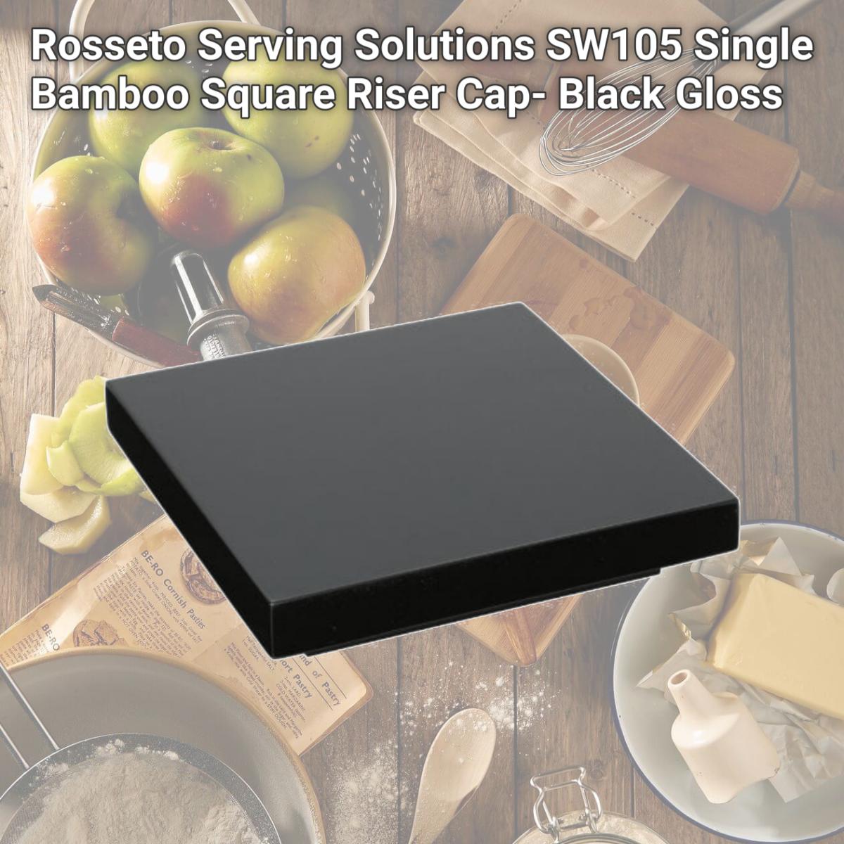 Picture of Rosseto Serving Solutions SW105 Single Bamboo Square Riser Cap- Black Gloss