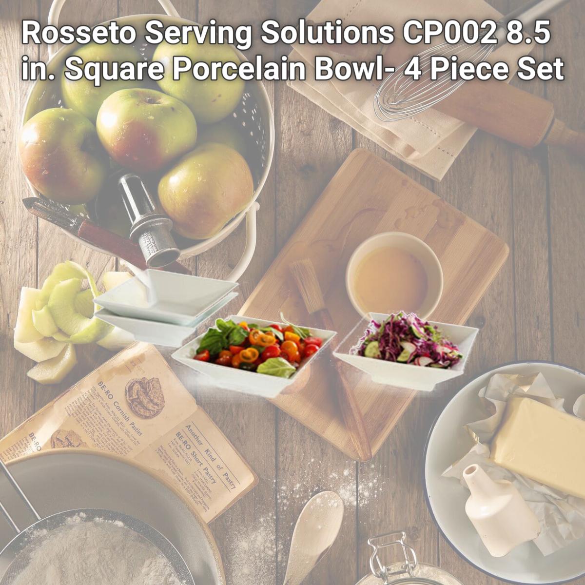 Picture of Rosseto Serving Solutions CP002 8.5 in. Square Porcelain Bowl- 4 Piece Set