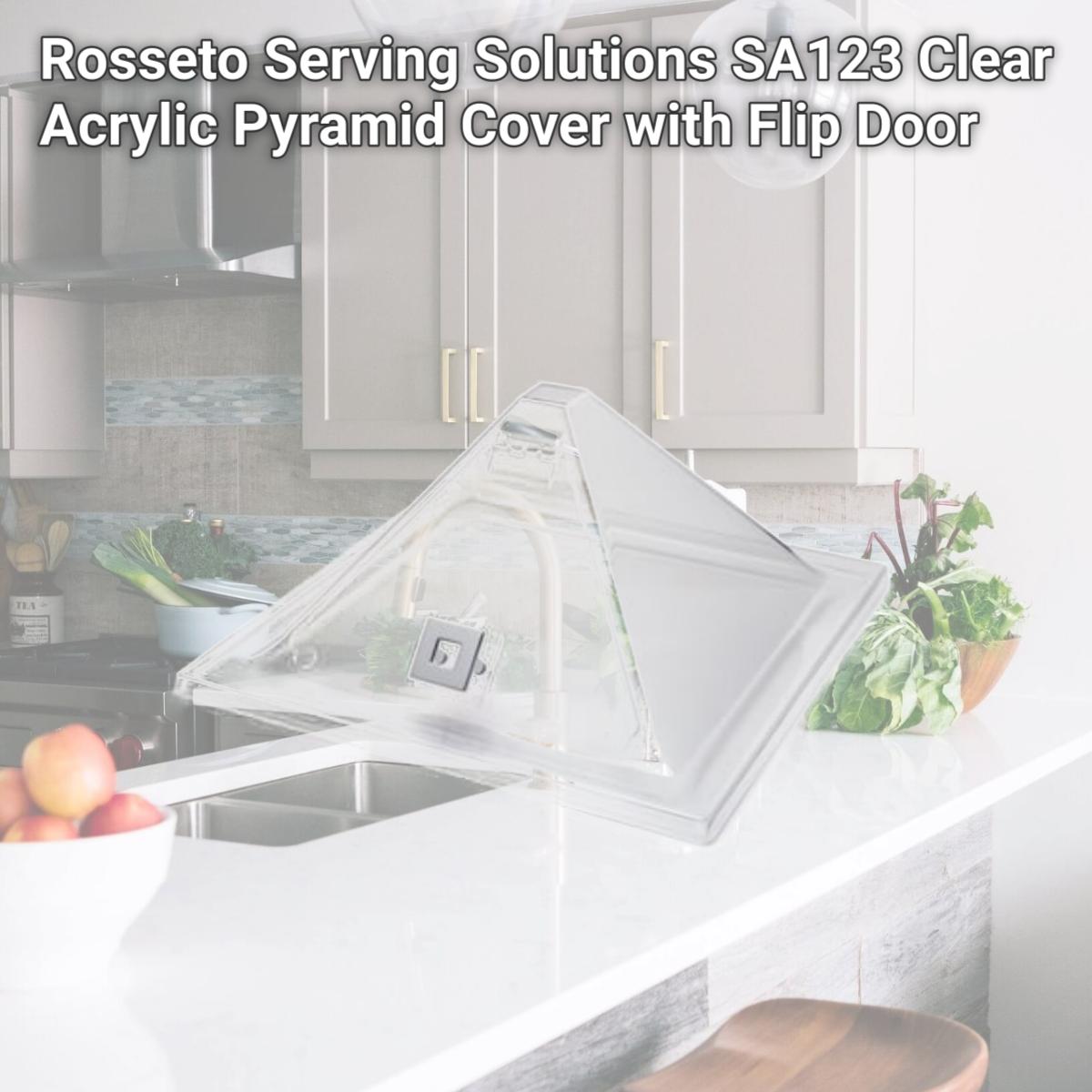 Picture of Rosseto Serving Solutions SA123 Clear Acrylic Pyramid Cover with Flip Door