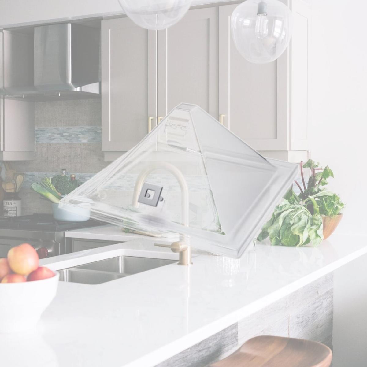 Picture of Rosseto Serving Solutions SA123 Clear Acrylic Pyramid Cover with Flip Door