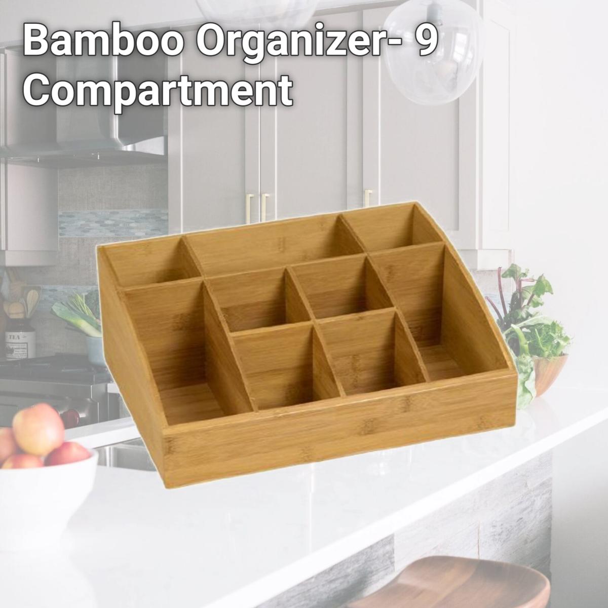 Picture of Rosseto Serving Solutions SB103 Bamboo Organizer- 9 Compartment