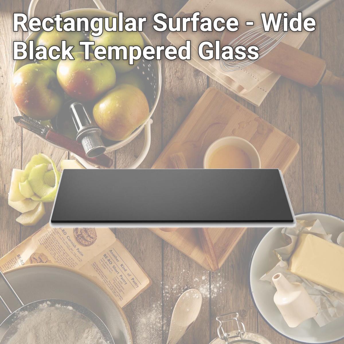 Picture of Rosseto Serving Solutions SG003 Rectangular Surface - Wide Black Tempered Glass
