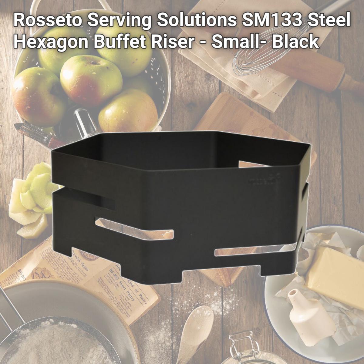 Picture of Rosseto Serving Solutions SM133 Steel Hexagon Buffet Riser - Small- Black