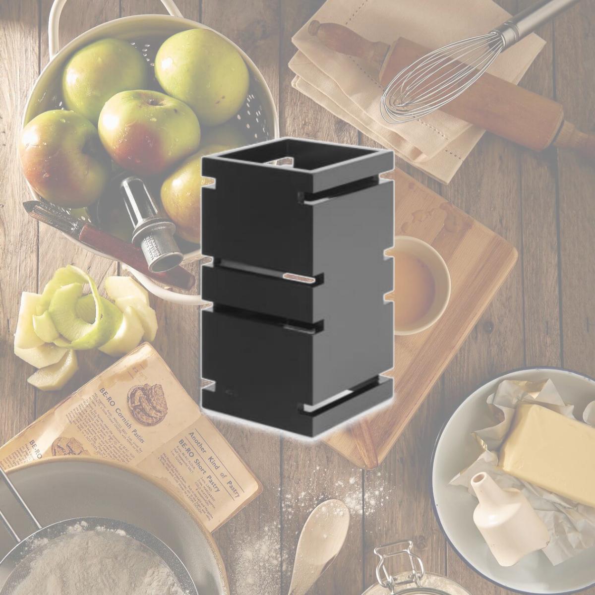 Picture of Rosseto Serving Solutions SW102 Multi-Level 12 in. Riser Square Black Gloss Bamboo