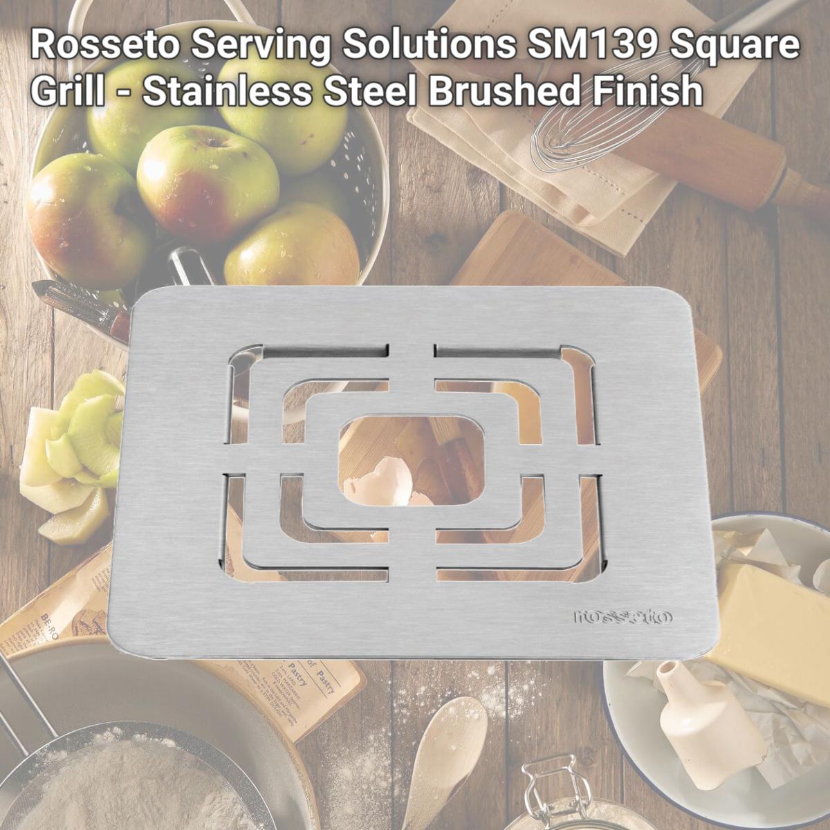 Picture of Rosseto Serving Solutions SM139 Square Grill - Stainless Steel Brushed Finish