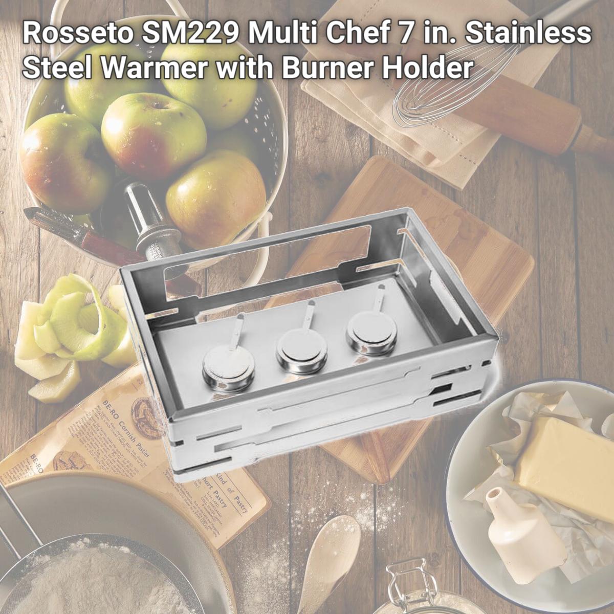 Picture of Rosseto SM229 Multi Chef 7 in. Stainless Steel Warmer with Burner Holder