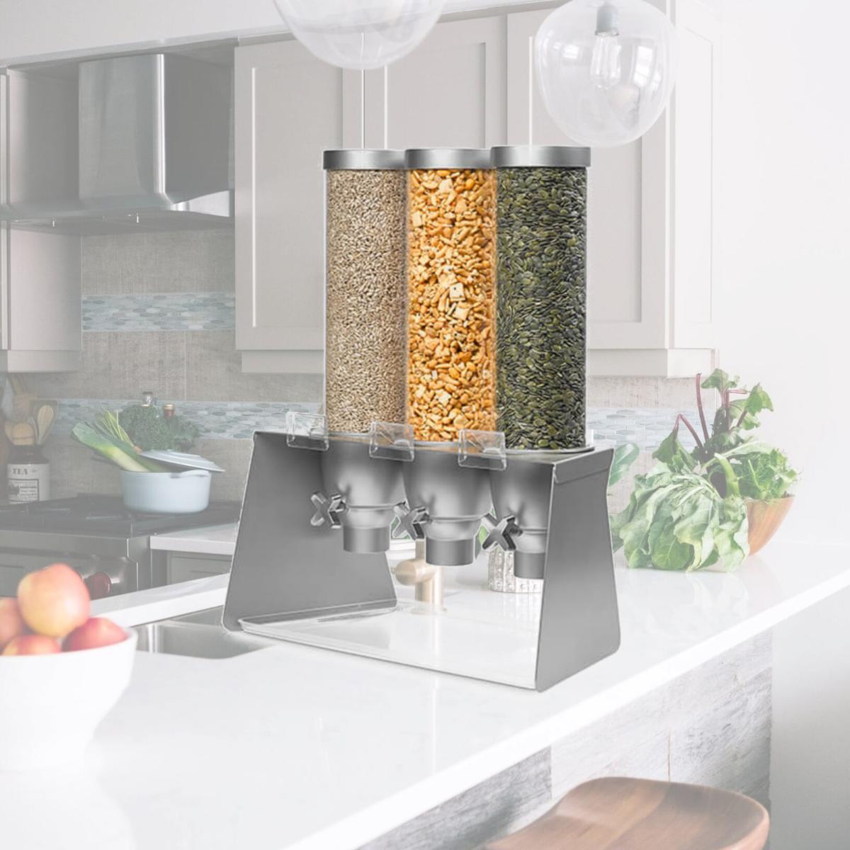 Picture of Rosseto EZ564 EZ - Serv Three Container Table Top Dispenser with Grey Metal Stand
