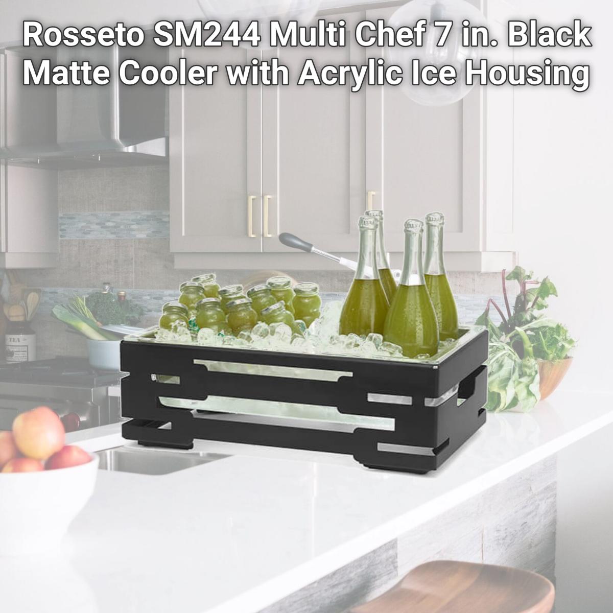 Picture of Rosseto SM244 Multi Chef 7 in. Black Matte Cooler with Acrylic Ice Housing