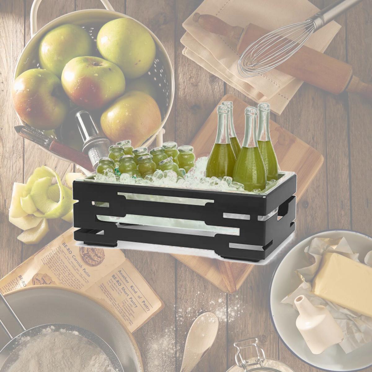 Picture of Rosseto SM244 Multi Chef 7 in. Black Matte Cooler with Acrylic Ice Housing