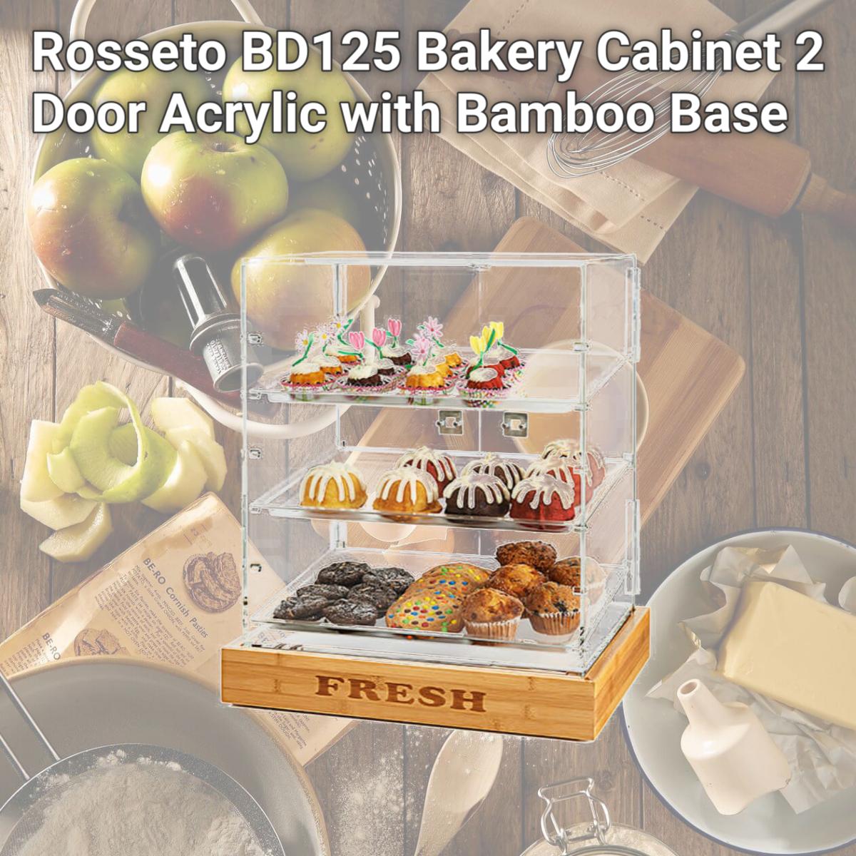 Picture of Rosseto BD125 Bakery Cabinet 2 Door Acrylic with Bamboo Base