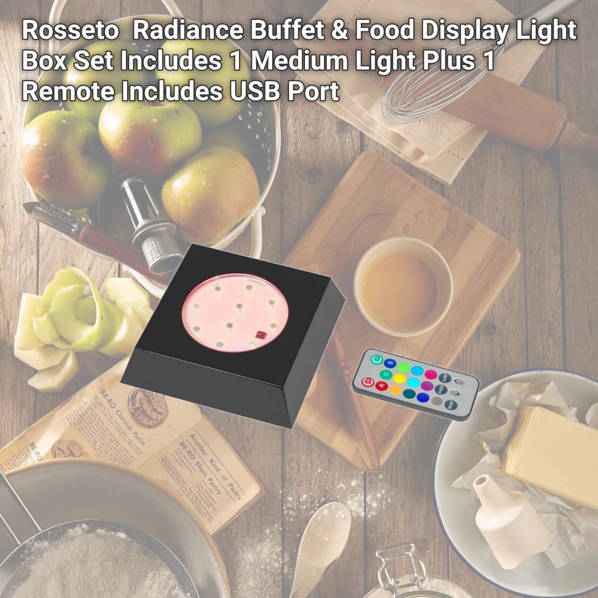 Picture of Rosseto LED101 Radiance Buffet & Food Display Light Box Set Includes 1 Medium Light Plus 1 Remote Includes USB Port