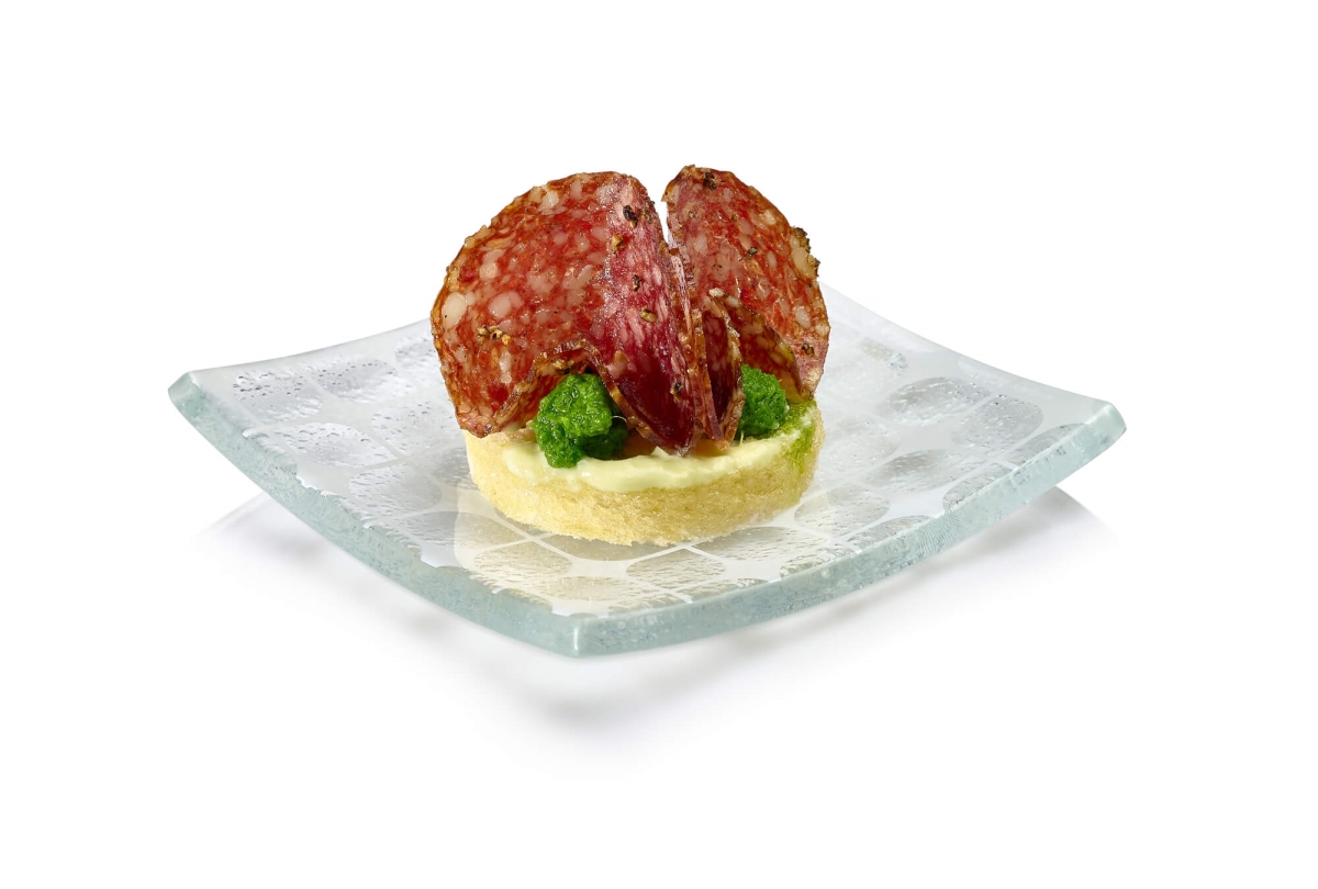 Rosseto Gls013 Clear Printed Glass Square Mini Plate, Set Of 24