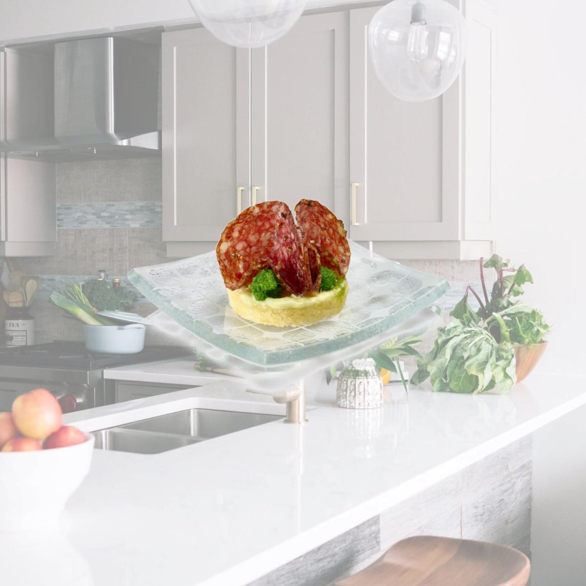 Picture of Rosseto GLS013 Clear Printed Glass Square Mini Plate, Set of 24