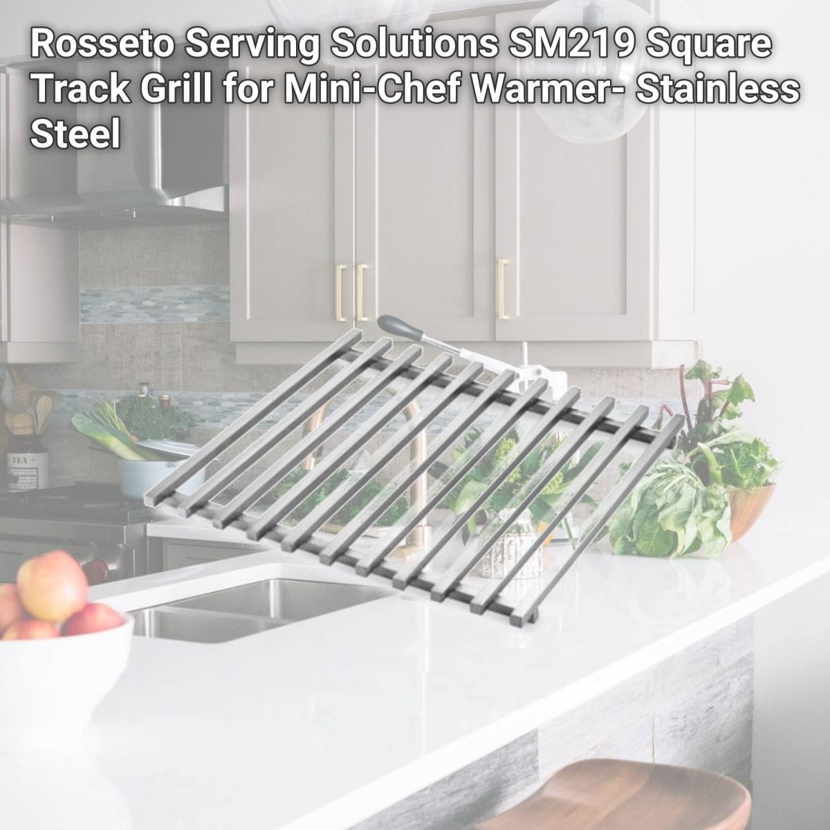 Picture of Rosseto Serving Solutions SM219 Square Track Grill for Mini-Chef Warmer- Stainless Steel