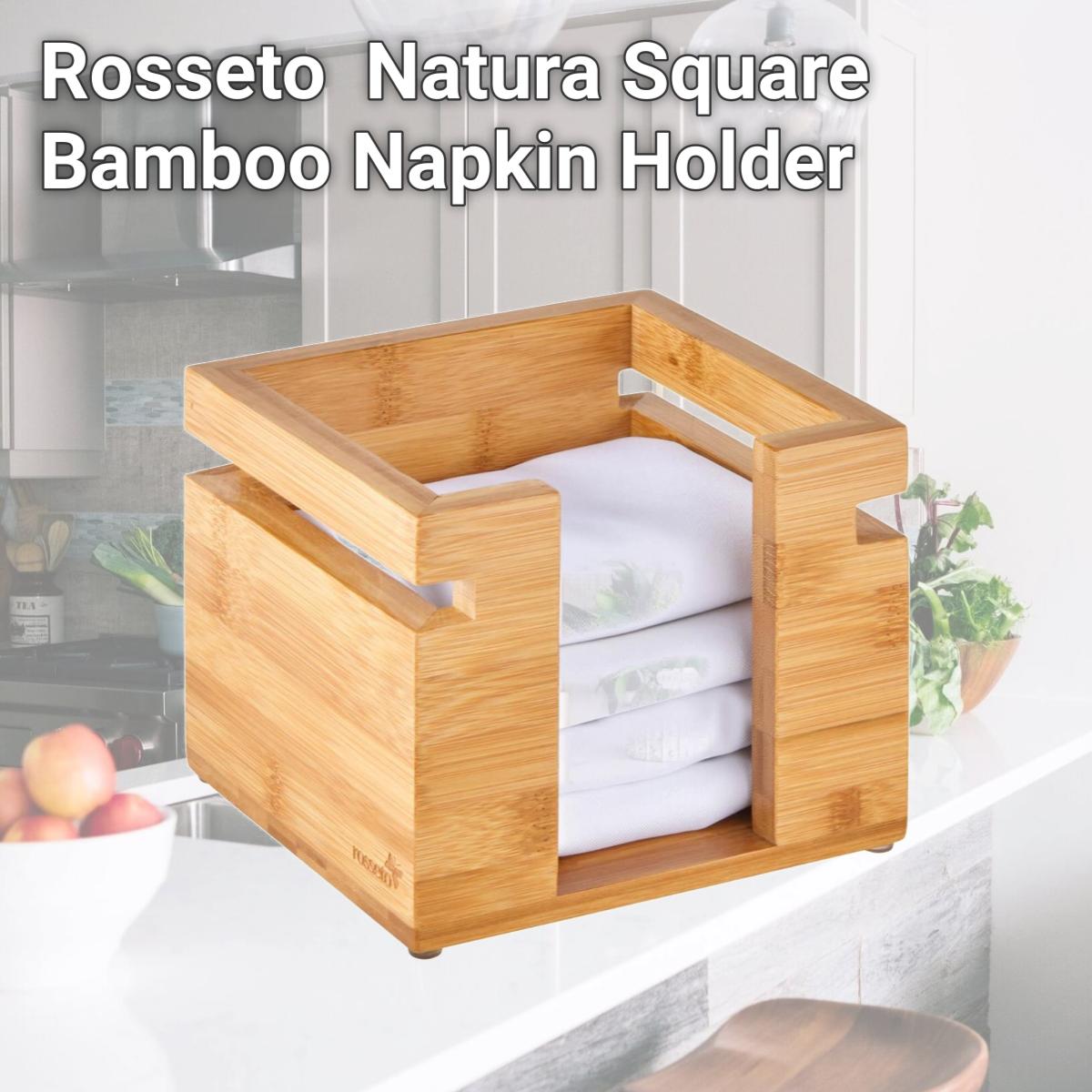 Picture of Rosseto SB107 Natura Square Bamboo Napkin Holder