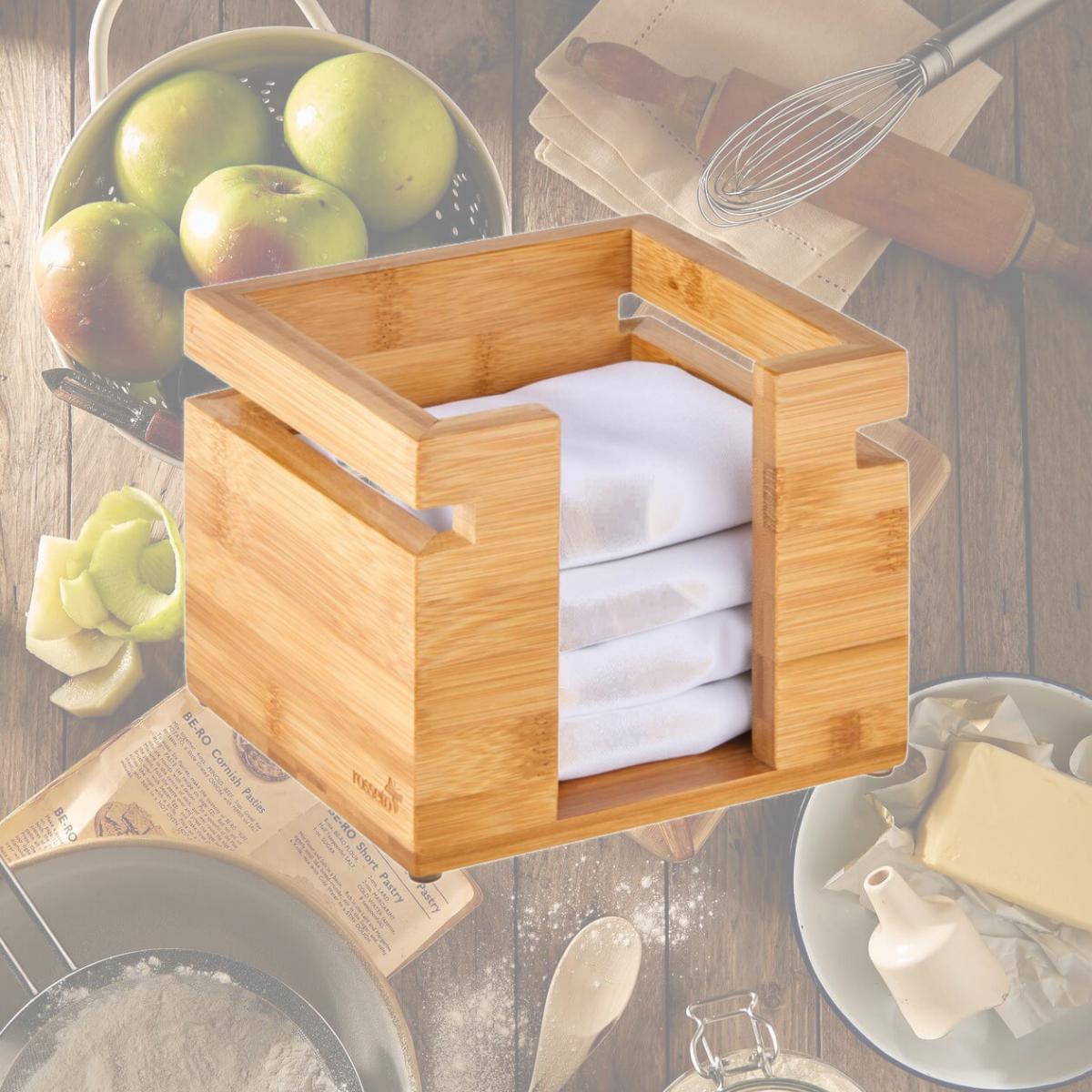 Picture of Rosseto SB107 Natura Square Bamboo Napkin Holder