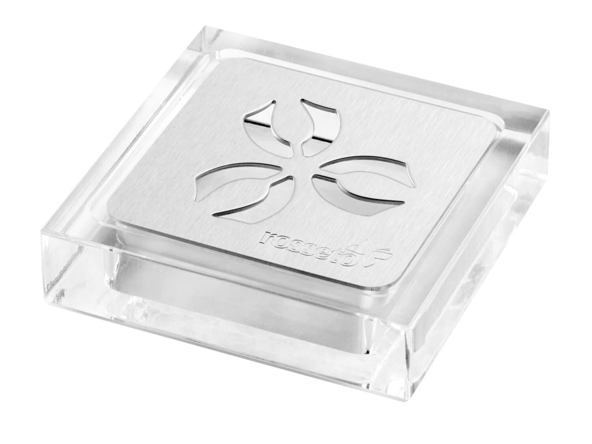 Rosseto Ld158 Iris Square Acrylic Beverage Dispenser Drip Tray With Stainless Steel Insert