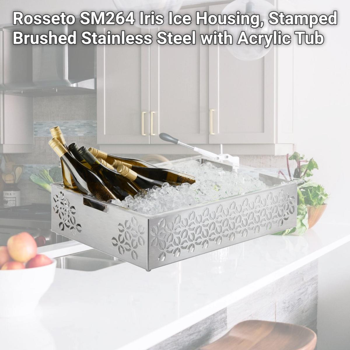 Picture of Rosseto SM264 Iris Ice Housing, Stamped Brushed Stainless Steel with Acrylic Tub