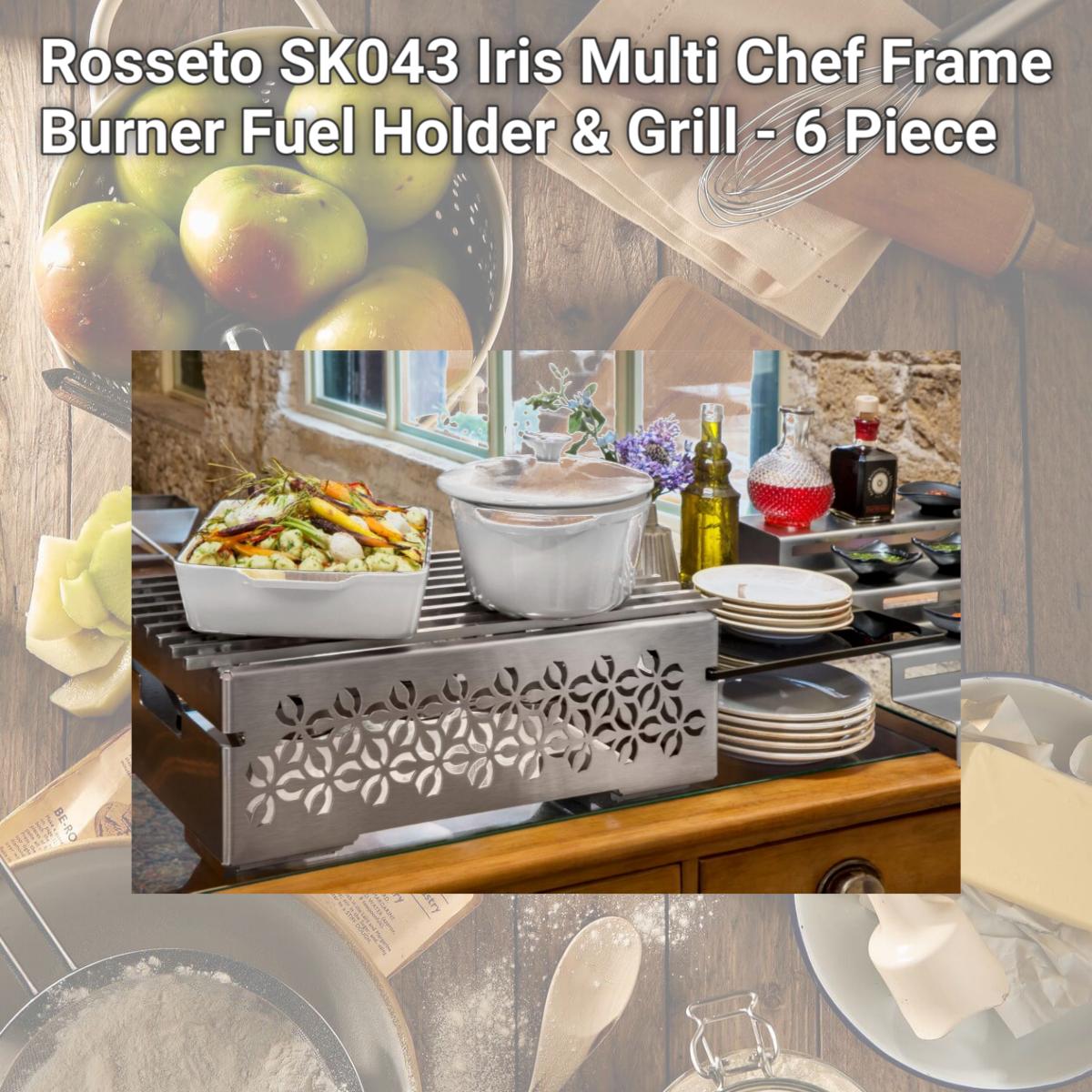 Picture of Rosseto SK043 Iris Multi Chef Frame Burner Fuel Holder & Grill - 6 Piece