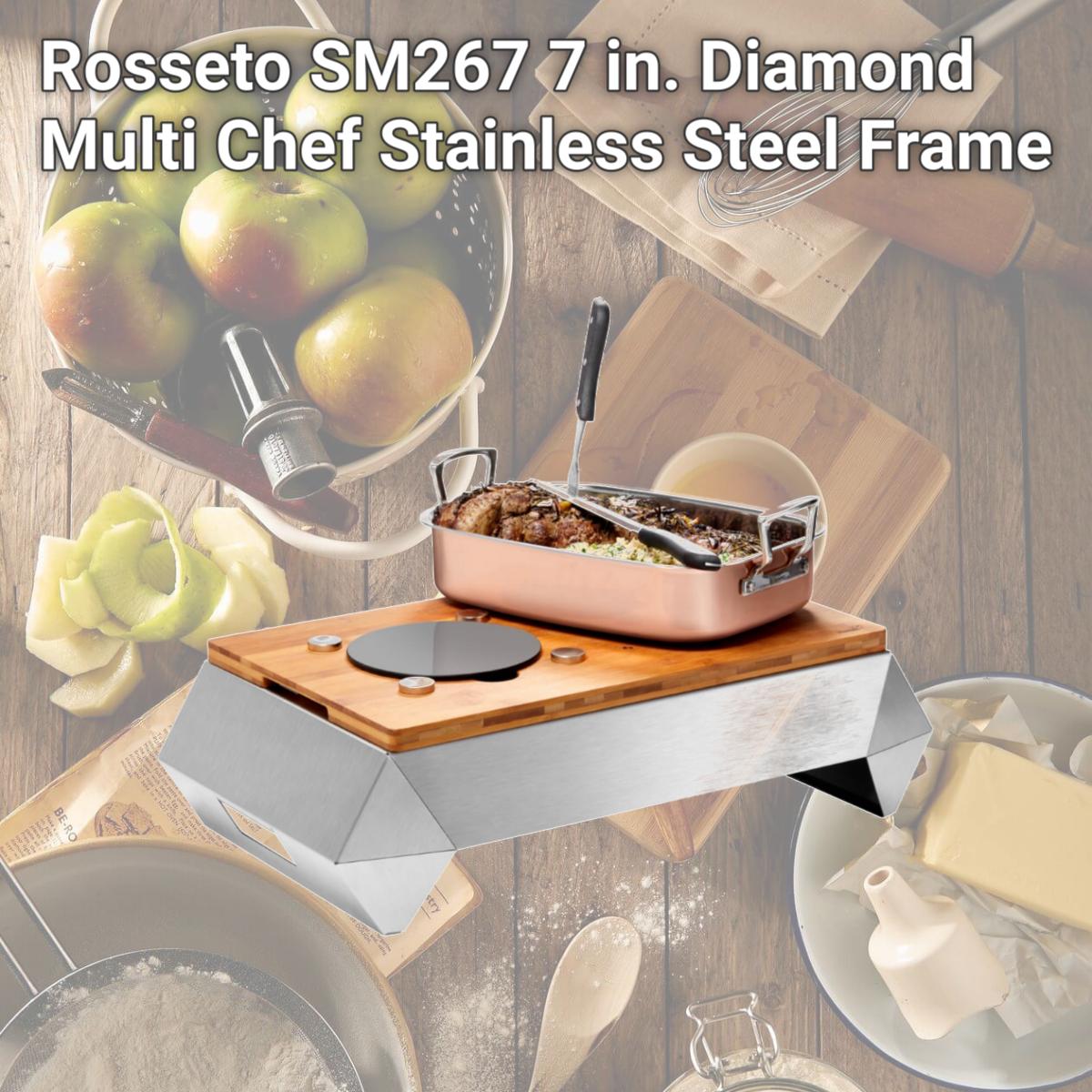 Picture of Rosseto SM267 7 in. Diamond Multi Chef Stainless Steel Frame