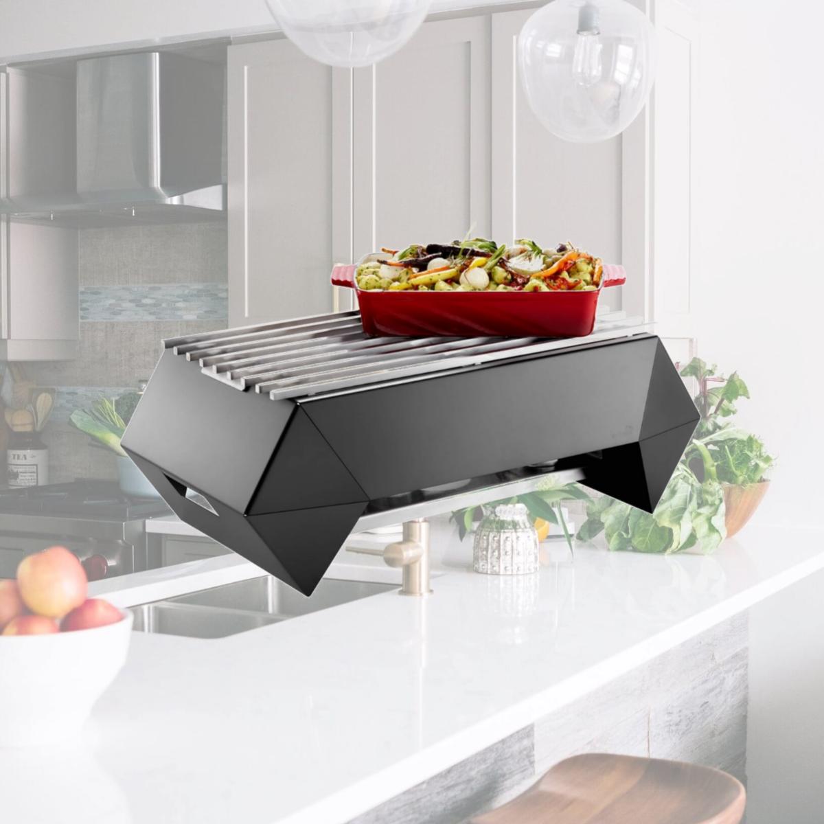 Picture of Rosseto SK044 10 in. Diamond Multi Chef Black Frame with Burner, Fuel Holder & Grill - Set of 6