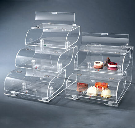 Rosseto Bak1210 Three Tier Clear Acrylic Bakery Display Case With Acrylic Stand