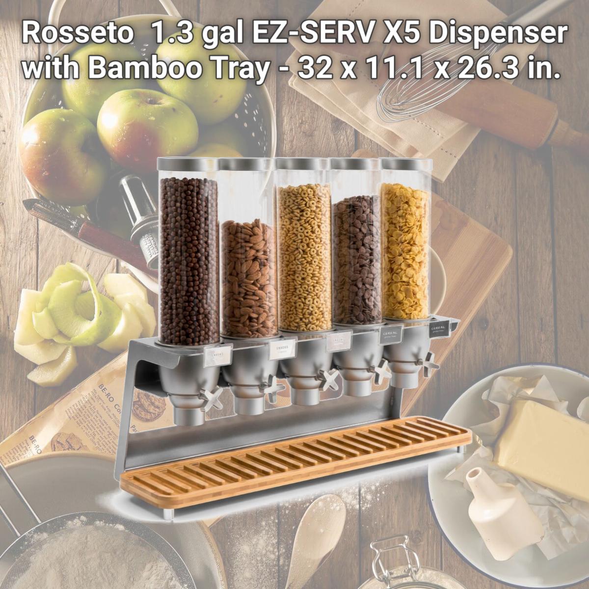 Picture of Rosseto EZ573 1.3 gal EZ-SERV X5 Dispenser with Bamboo Tray - 32 x 11.1 x 26.3 in.