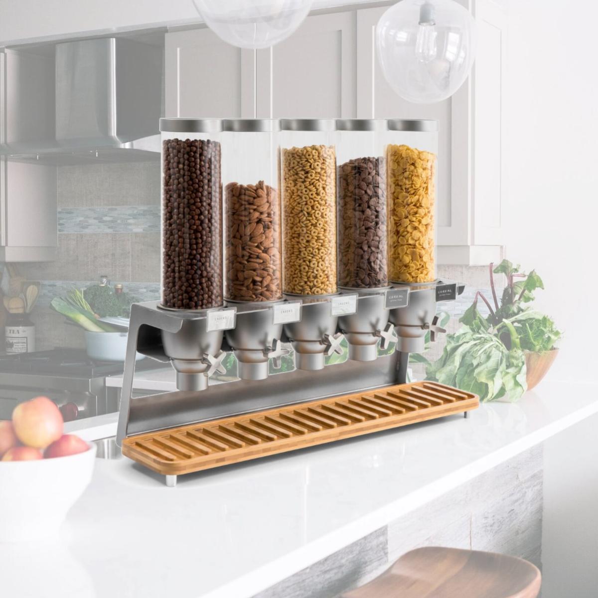 Picture of Rosseto EZ573 1.3 gal EZ-SERV X5 Dispenser with Bamboo Tray - 32 x 11.1 x 26.3 in.