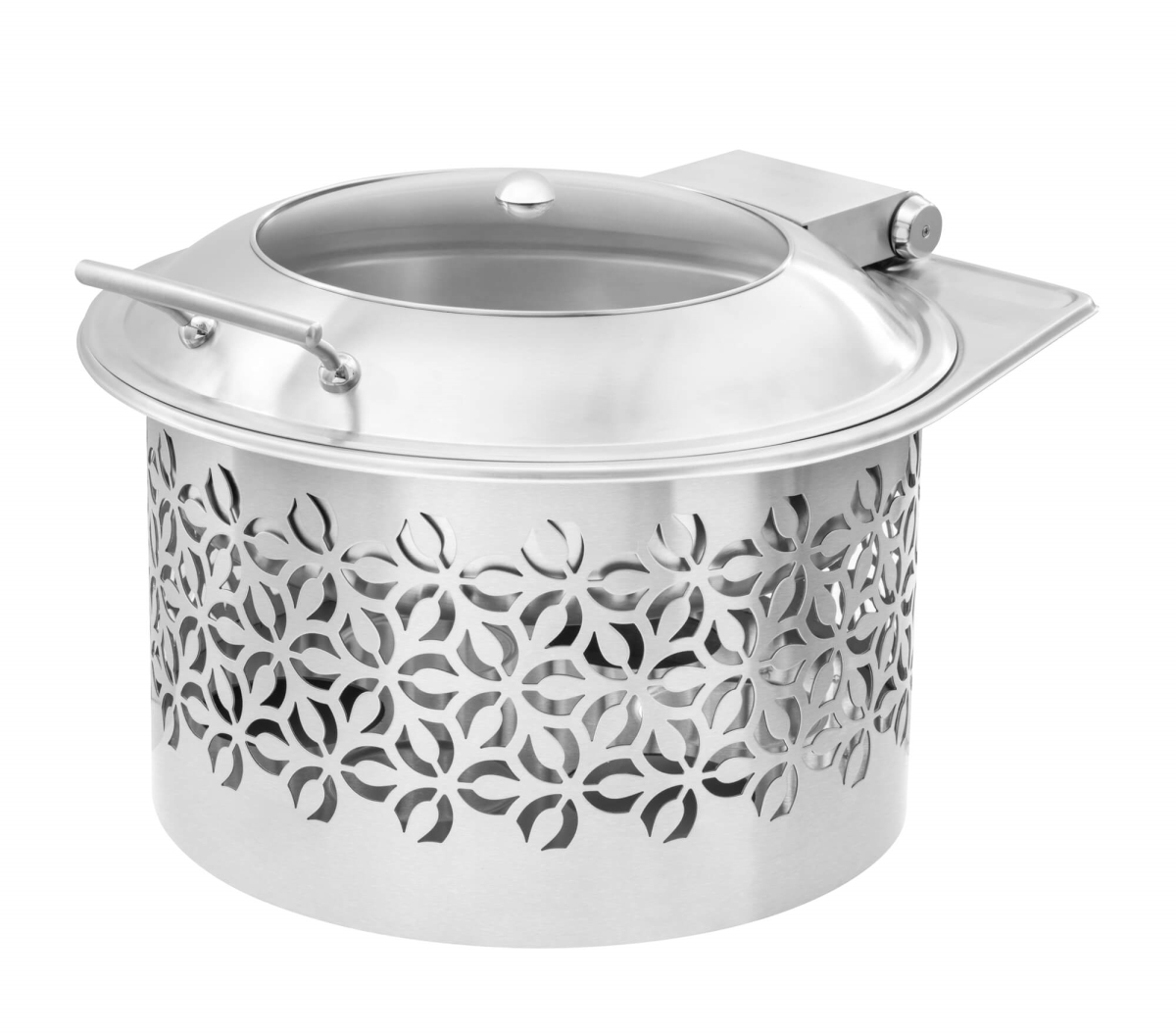 Rosseto Sm288 Round Iris Stainless Steel Warmer With Soft Closing Lid - 2 Piece