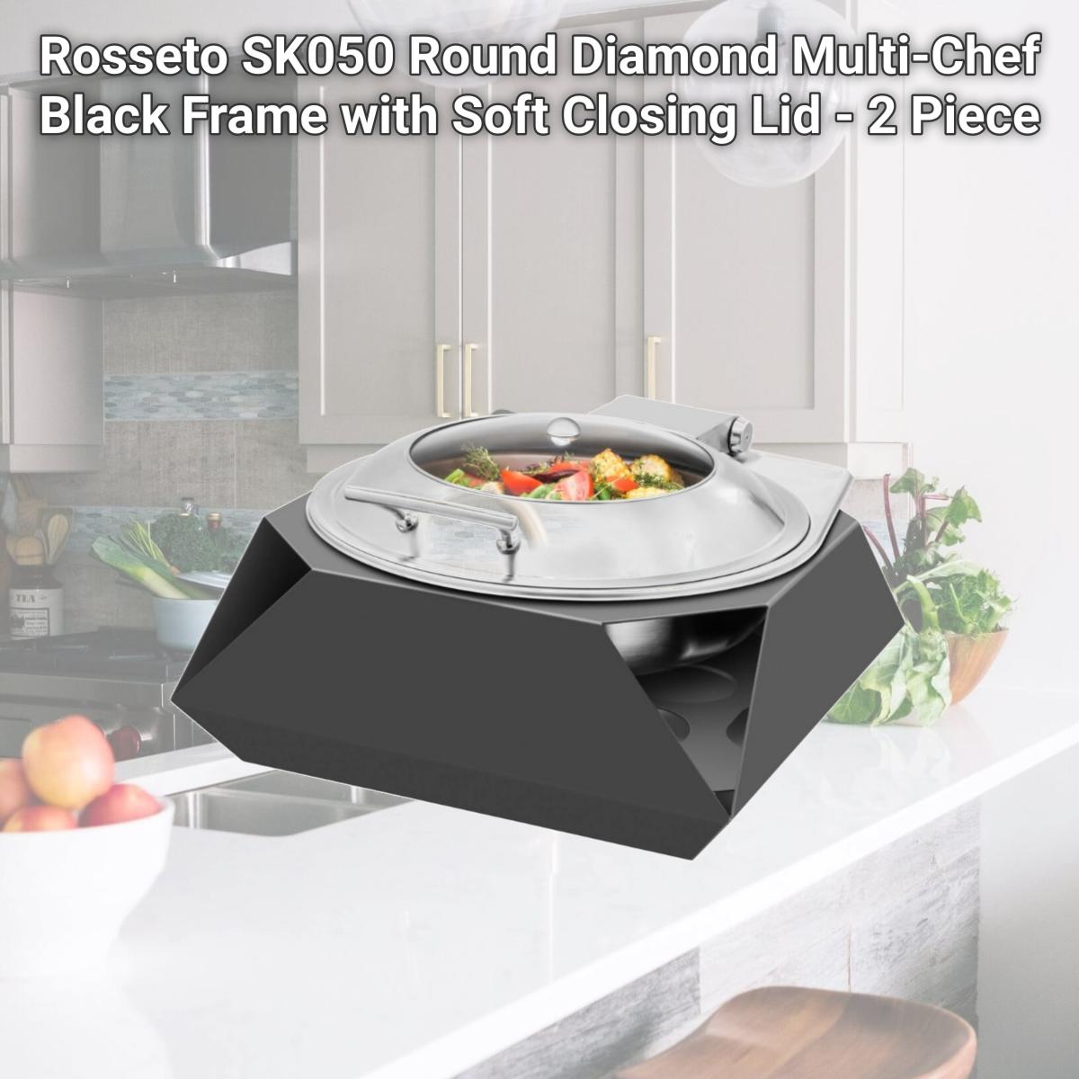 Picture of Rosseto SK050 Round Diamond Multi-Chef Black Frame with Soft Closing Lid - 2 Piece