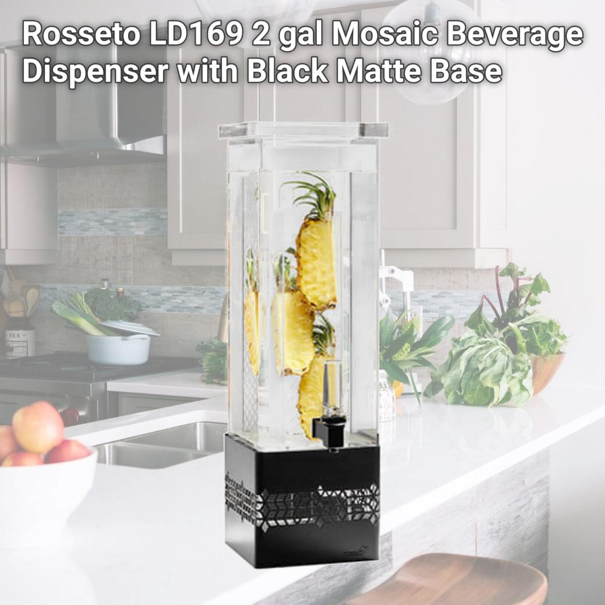 Picture of Rosseto LD169 2 gal Mosaic Beverage Dispenser with Black Matte Base