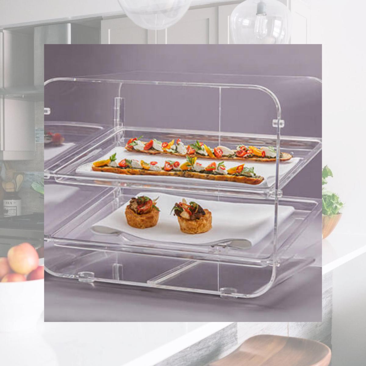 Picture of Rosseto BD145 Lucid Large Square Bakery Box with 2 Trays - 18.5 x 15 x 15 in.