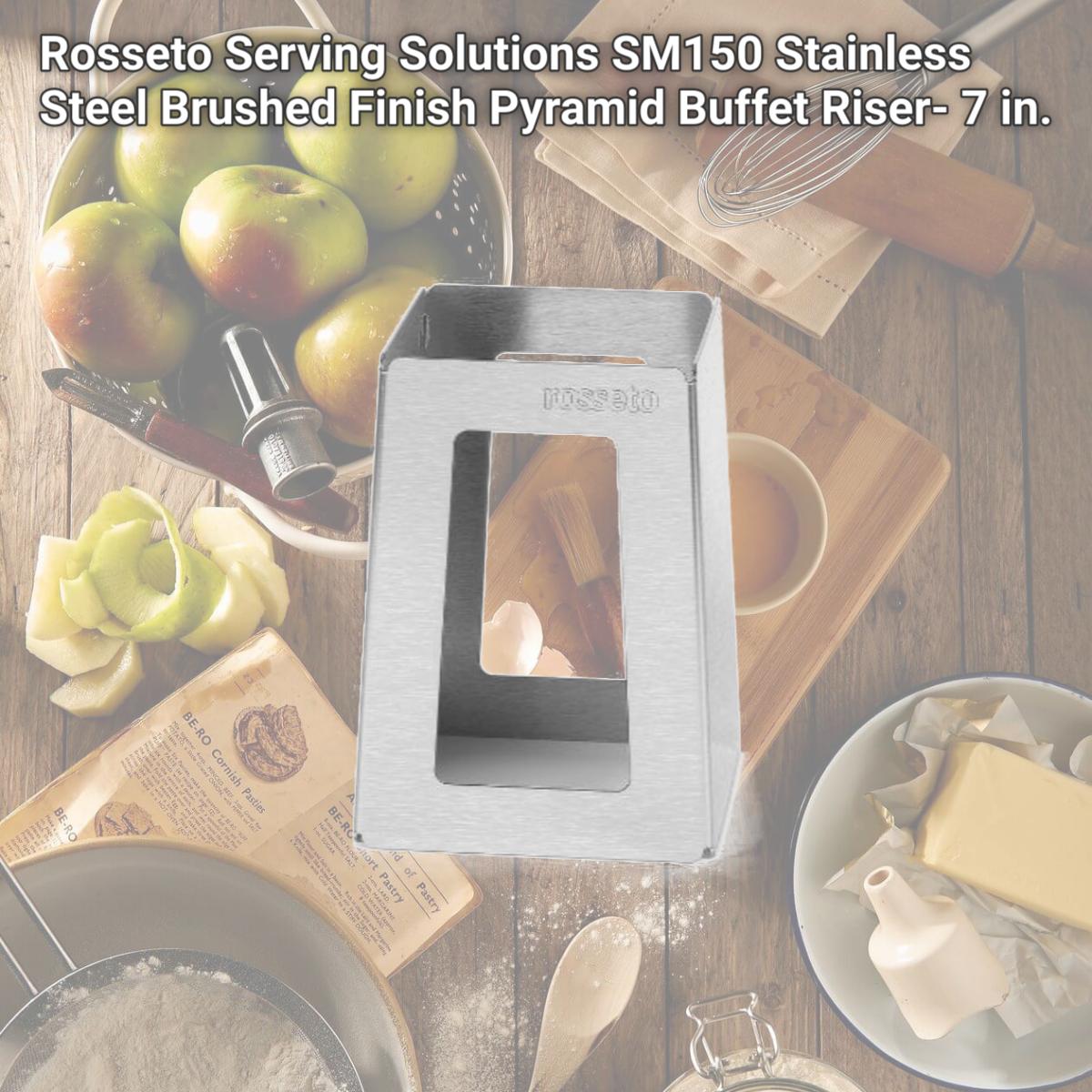 Picture of Rosseto Serving Solutions SM150 Stainless Steel Brushed Finish Pyramid Buffet Riser- 7 in.