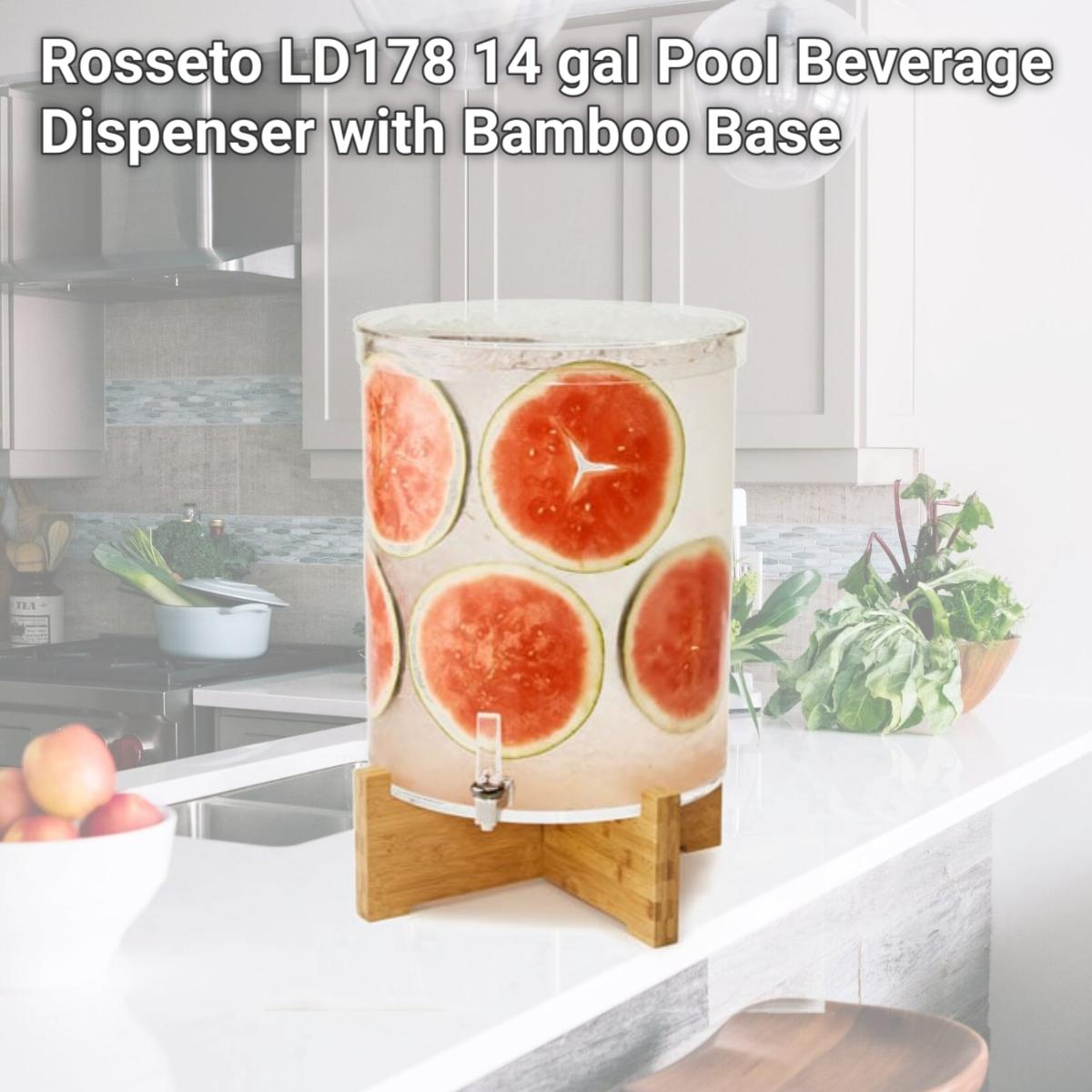 Picture of Rosseto LD178 14 gal Pool Beverage Dispenser with Bamboo Base