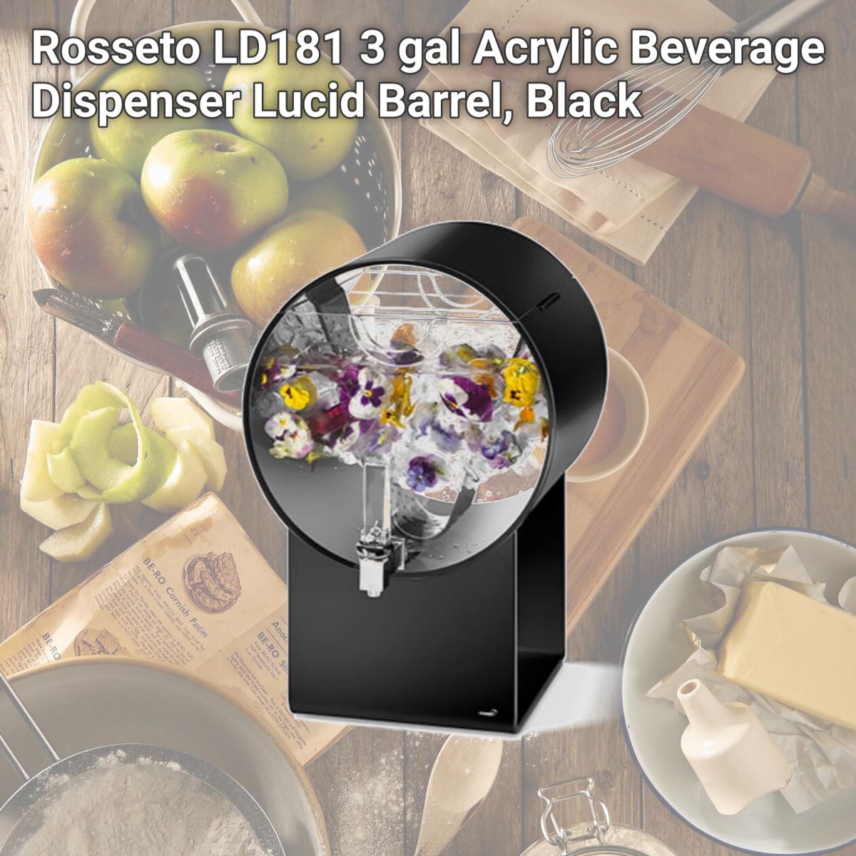 Picture of Rosseto LD181 3 gal Acrylic Beverage Dispenser Lucid Barrel, Black
