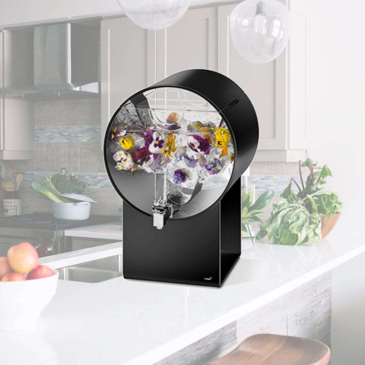 Picture of Rosseto LD181 3 gal Acrylic Beverage Dispenser Lucid Barrel, Black