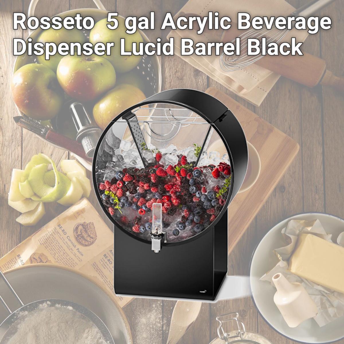 Picture of Rosseto LD183 5 gal Acrylic Beverage Dispenser Lucid Barrel, Black