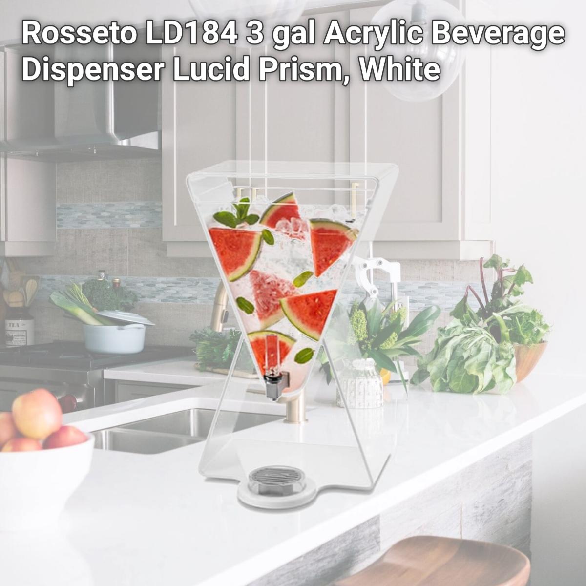 Picture of Rosseto LD184 3 gal Acrylic Beverage Dispenser Lucid Prism, White