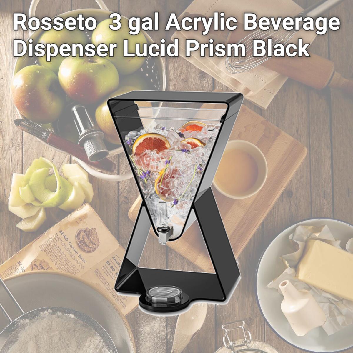 Picture of Rosseto LD185 3 gal Acrylic Beverage Dispenser Lucid Prism, Black