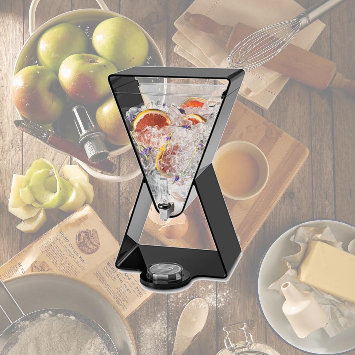 Picture of Rosseto LD185 3 gal Acrylic Beverage Dispenser Lucid Prism, Black