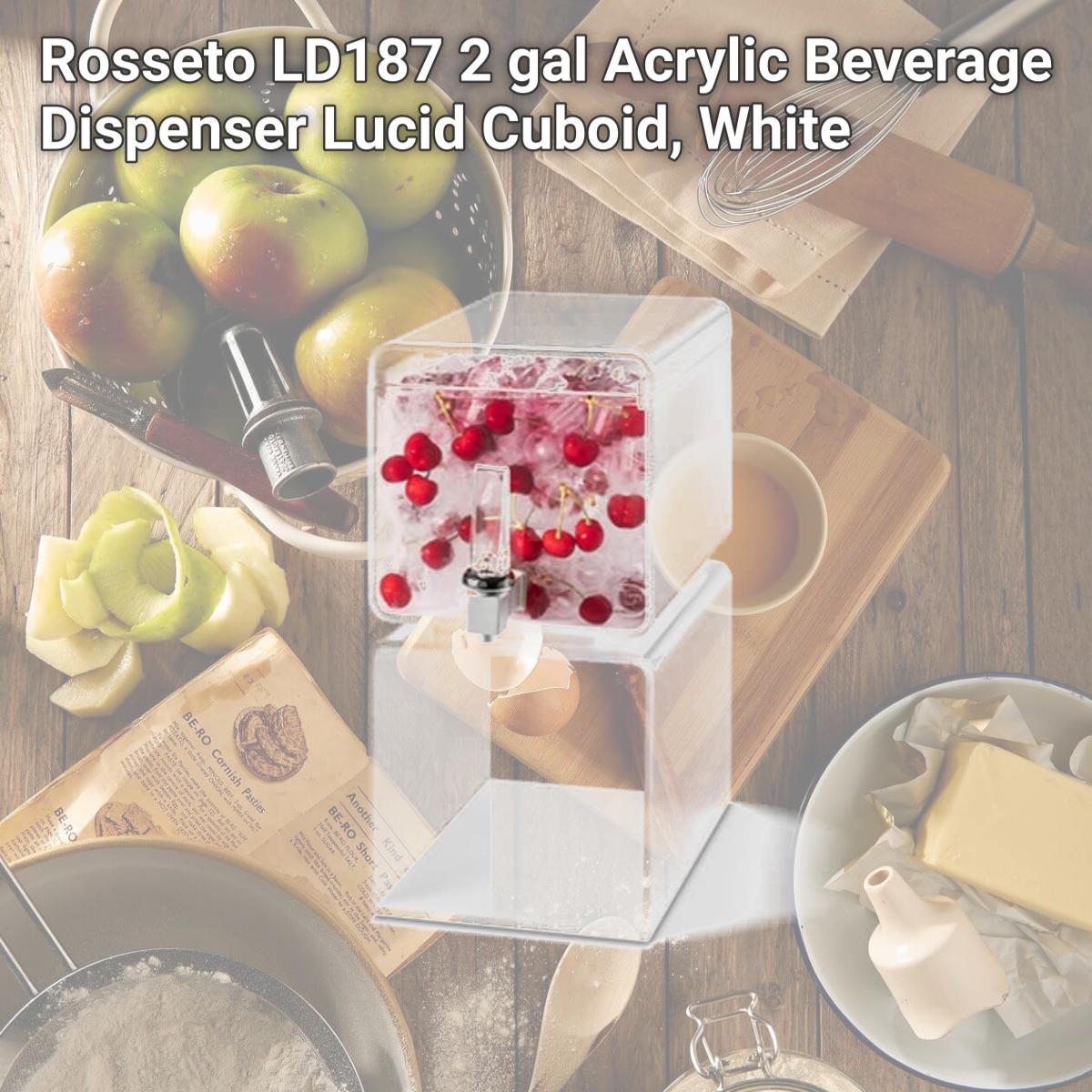 Picture of Rosseto LD187 2 gal Acrylic Beverage Dispenser Lucid Cuboid, White