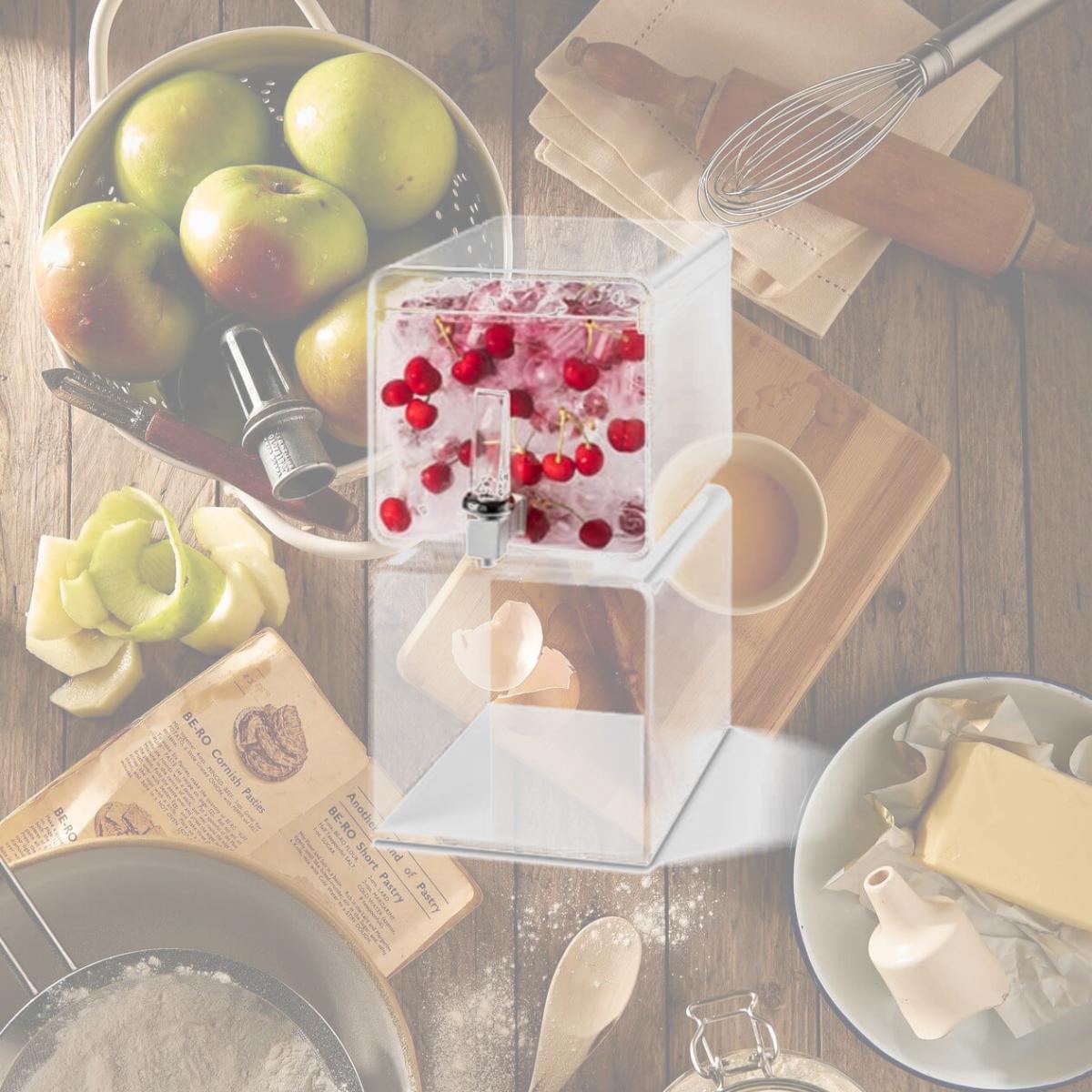 Picture of Rosseto LD187 2 gal Acrylic Beverage Dispenser Lucid Cuboid, White