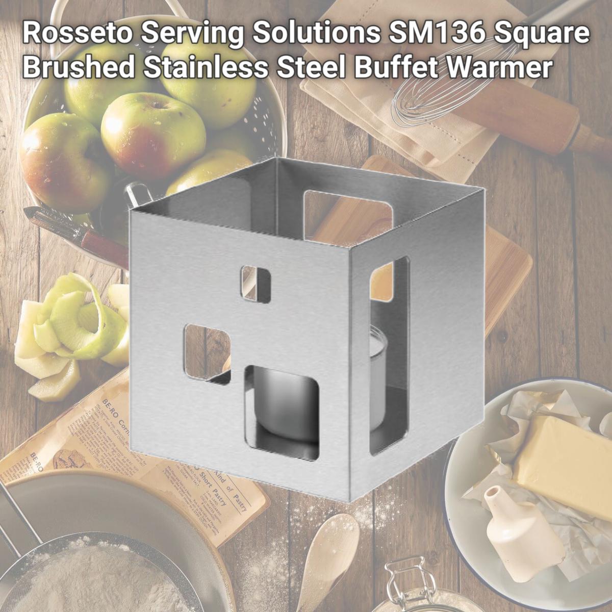 Picture of Rosseto Serving Solutions SM136 Square Brushed Stainless Steel Buffet Warmer