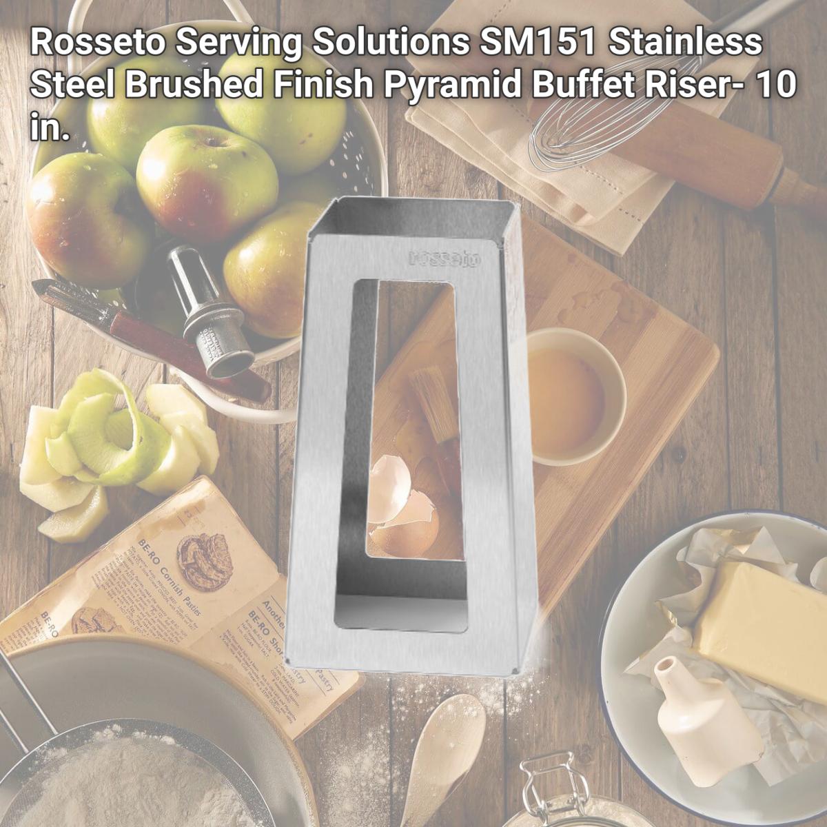 Picture of Rosseto Serving Solutions SM151 Stainless Steel Brushed Finish Pyramid Buffet Riser- 10 in.