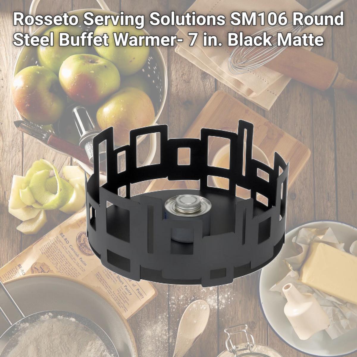 Picture of Rosseto Serving Solutions SM106 Round Steel Buffet Warmer- 7 in. Black Matte