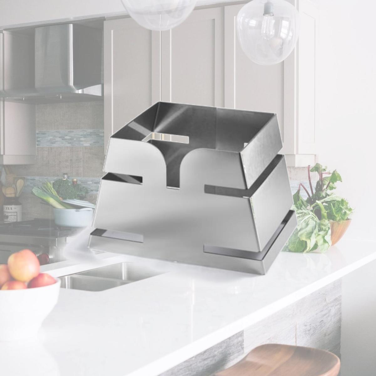 Picture of Rosseto Serving Solutions LD137 Small Pyramid Skycap Riser - Stainless Steel