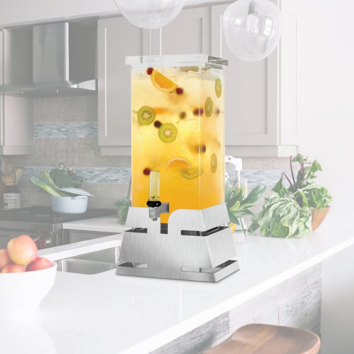 Picture of Rosseto LD196 3 gal Square Stainless Steel Pyramid Base Beverage Dispenser