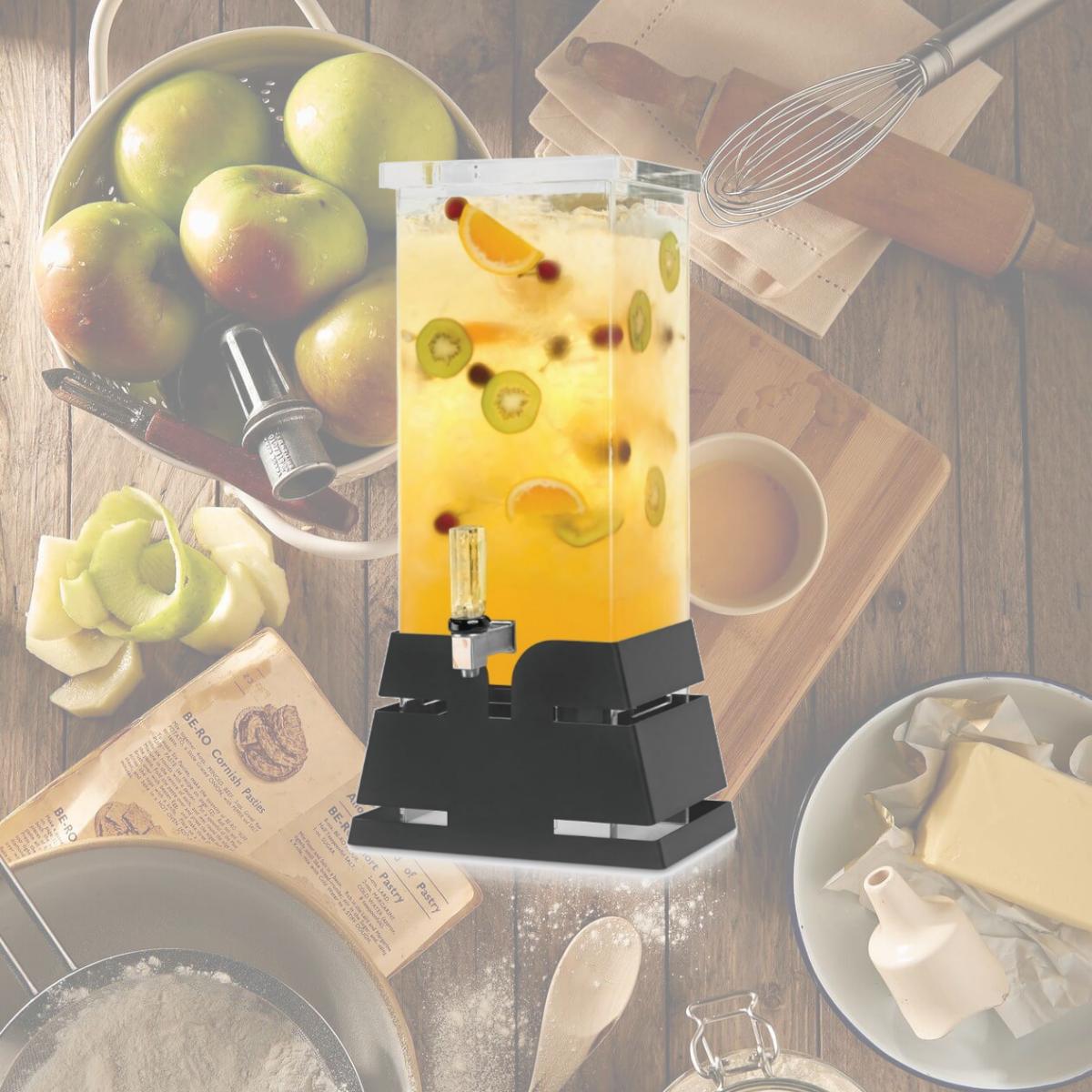 Picture of Rosseto LD197 3 gal Square Black Matte Pyramid Base Beverage Dispenser