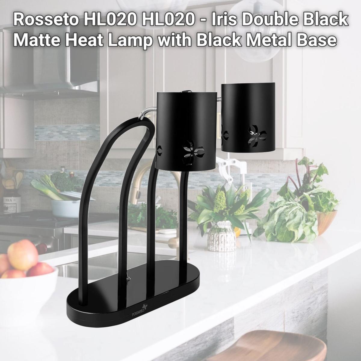 Picture of Rosseto HL020 HL020 - Iris Double Black Matte Heat Lamp with Black Metal Base